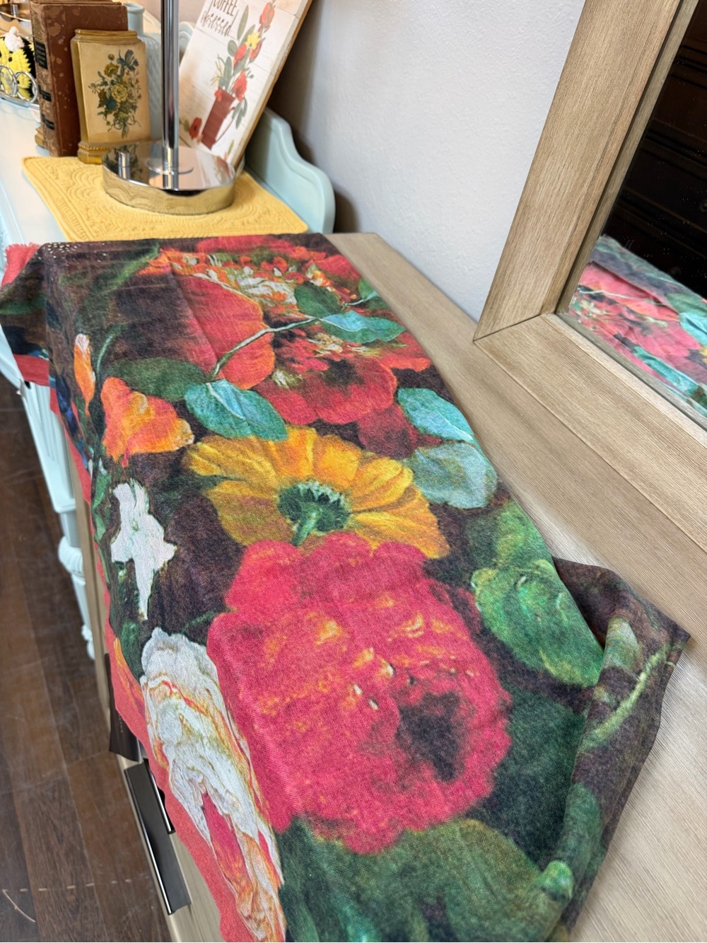 Dona Floral Print Multicolor Women's Scarf & Wrap